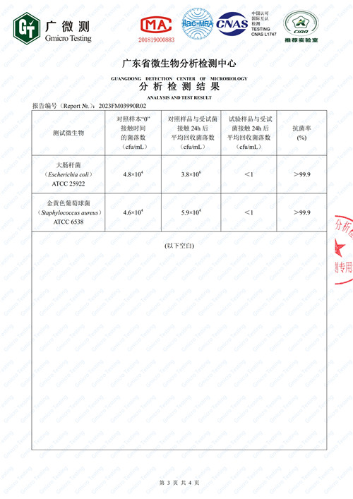 納米銀抗菌粉體分析檢測報告